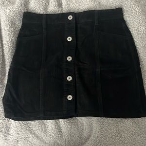 Black corduroy mini skirt